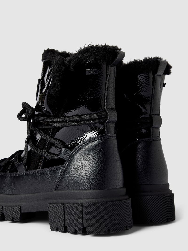 Stiefel mit Kunstfellbesatz in schwarz