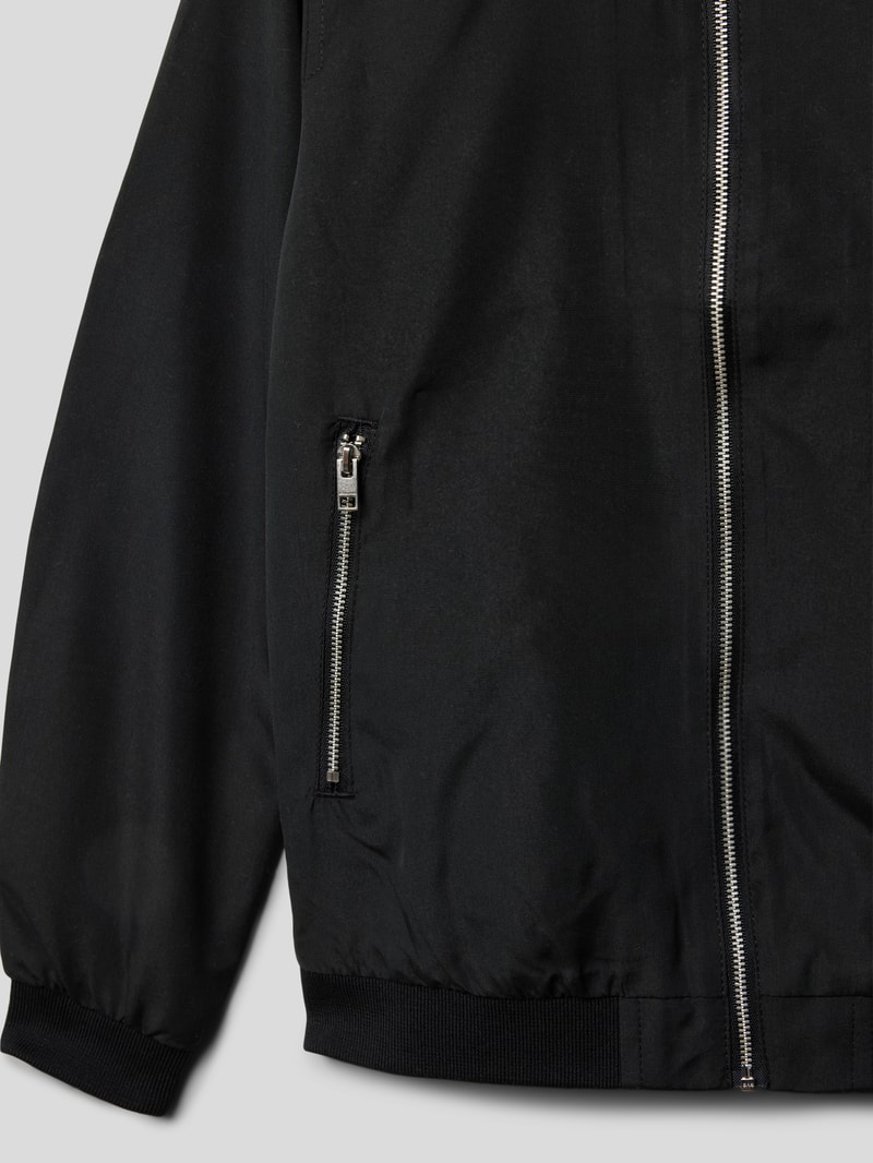 Bomberjacke mit Reißverschluss Modell 'RUSH' in schwarz