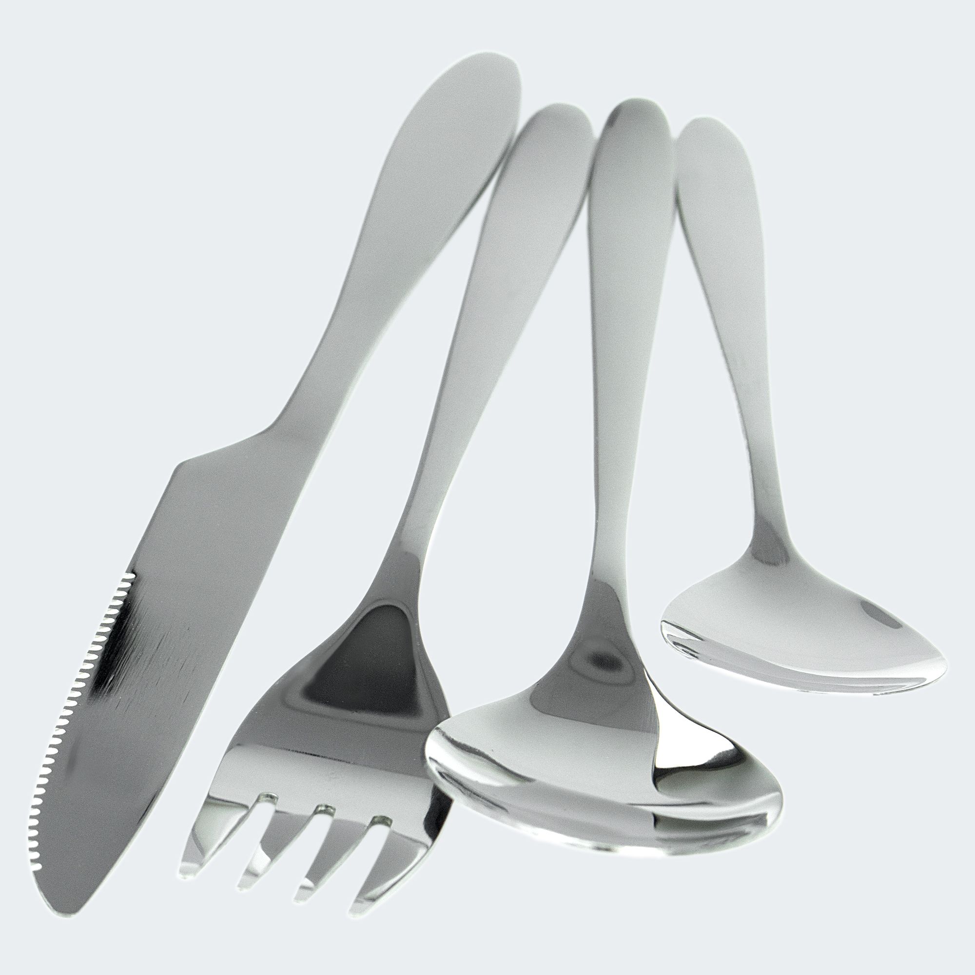 Black Snake 4-Personen Set tiefer Teller und Essbesteck