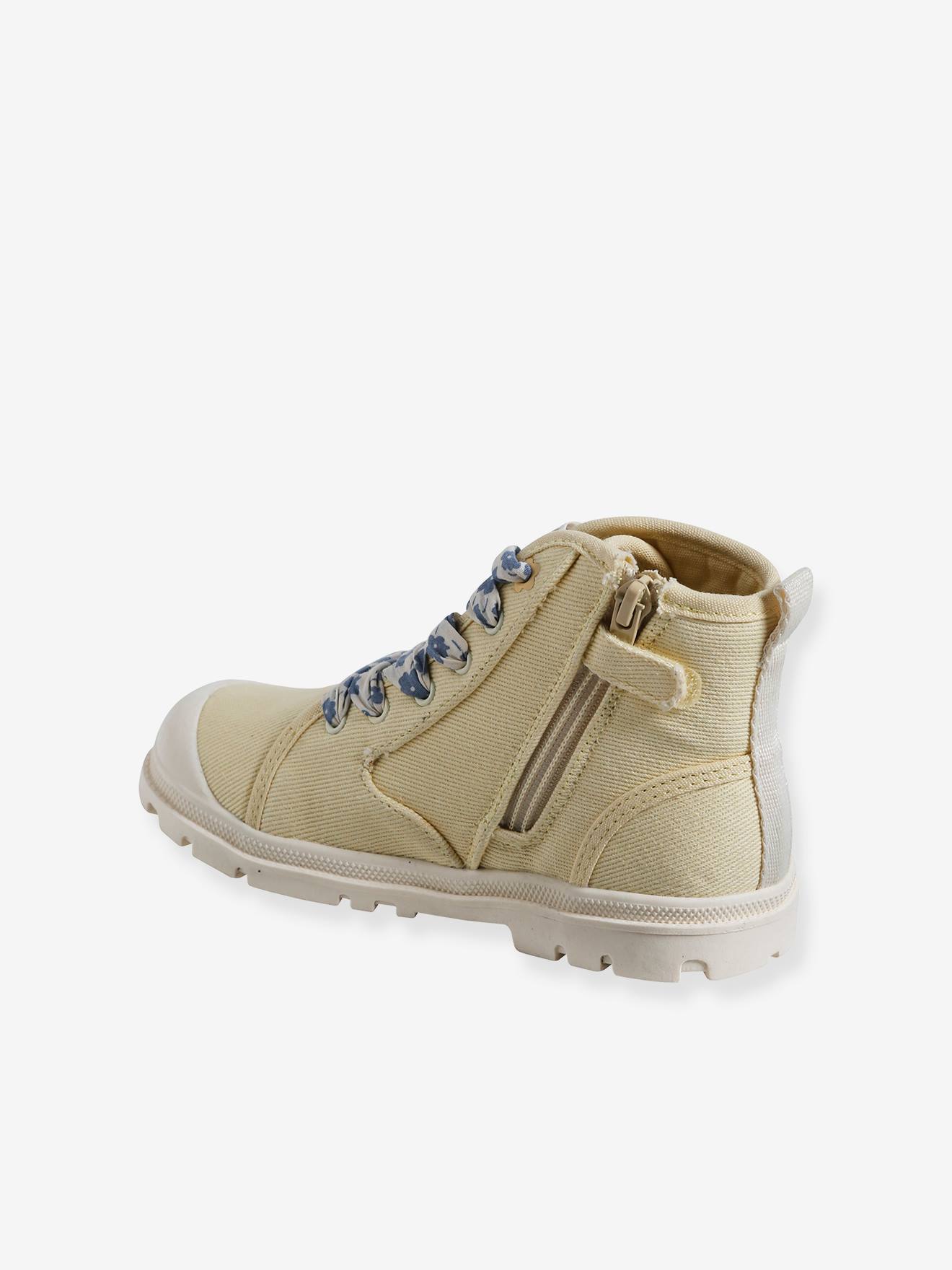 Vertbaudet Mädchen Stoff-Sneakers mit dicker Sohle - hellgelb