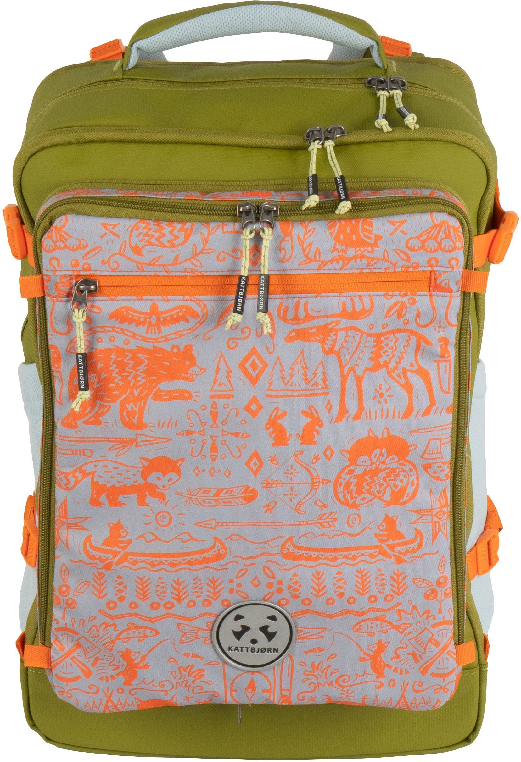 KATTBJØRN Schulrucksack Explorer, mit Laptopfach; alle Innen- und Außenstoffe aus recyceltem PET