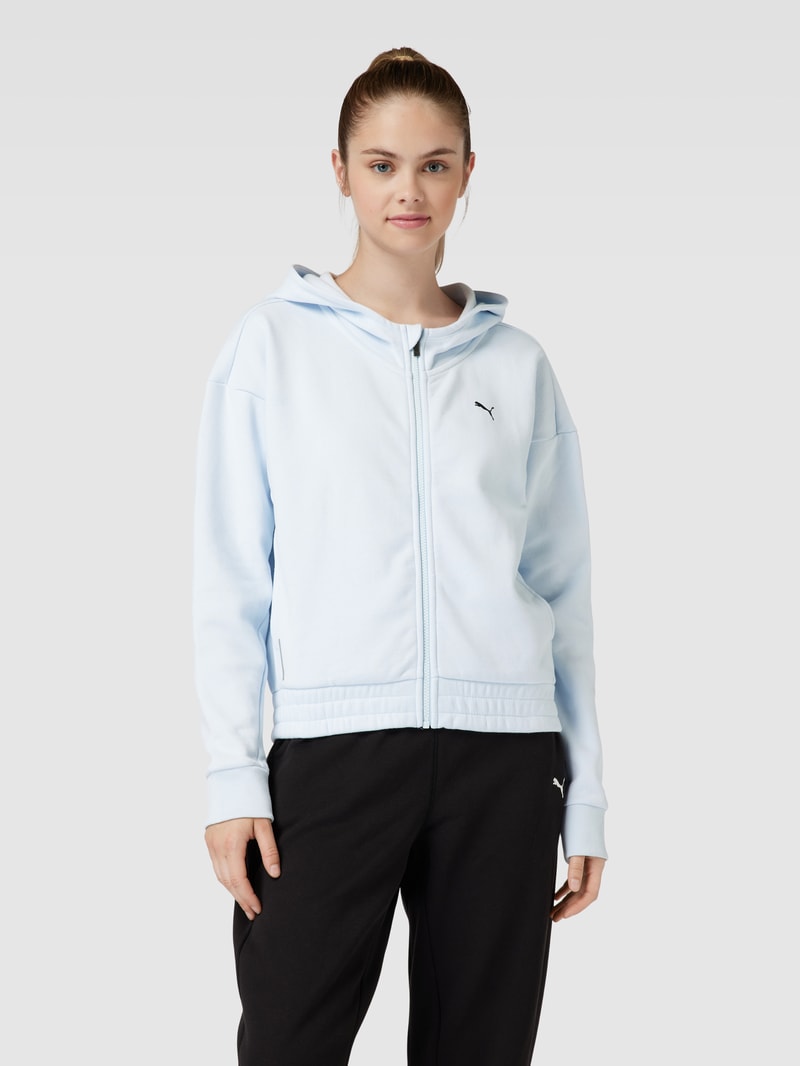 Sweatjacke mit Kapuze in hellblau