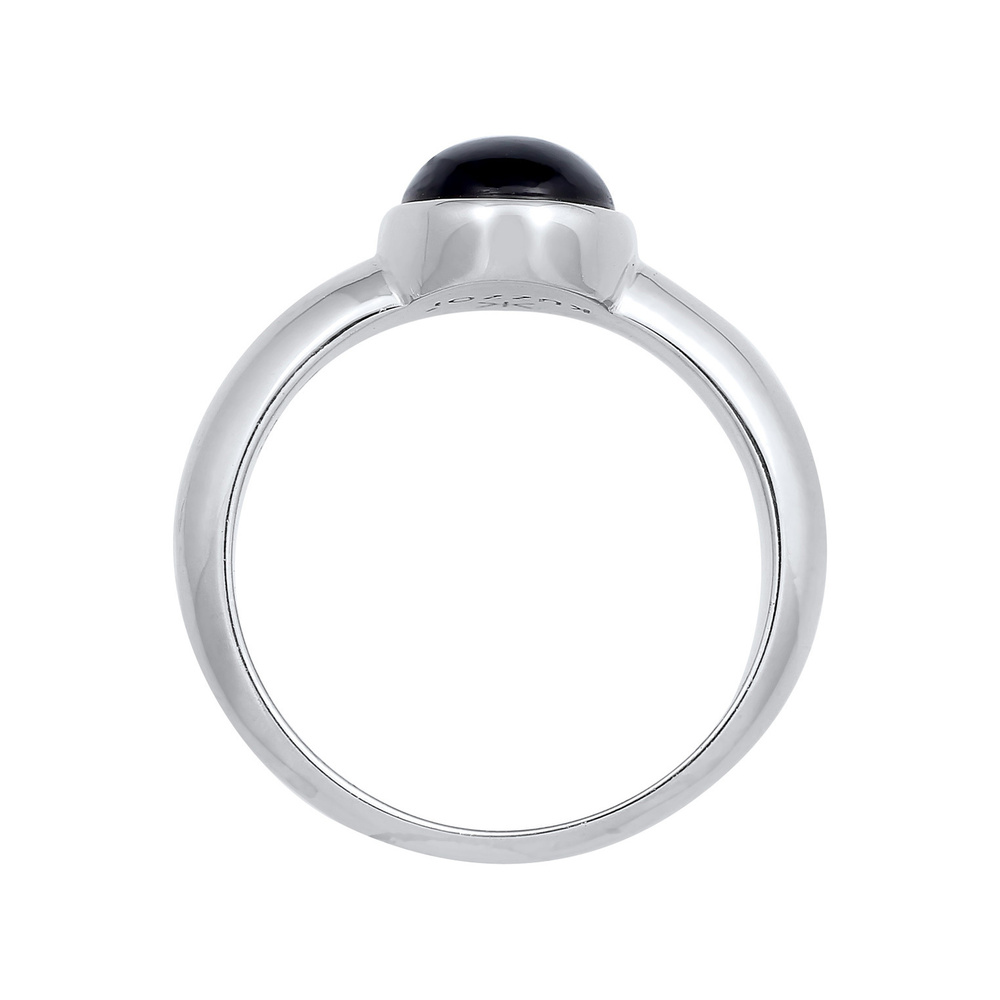 KUZZOI KUZZOI Bague Hommes ovale de base avec onyx en argent sterling 925 Bague