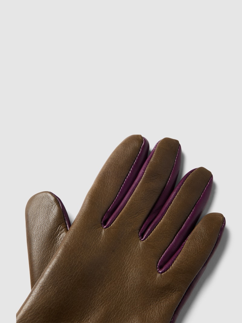 Handschuhe mit Reißverschluss Modell 'Demi' in olivgrün