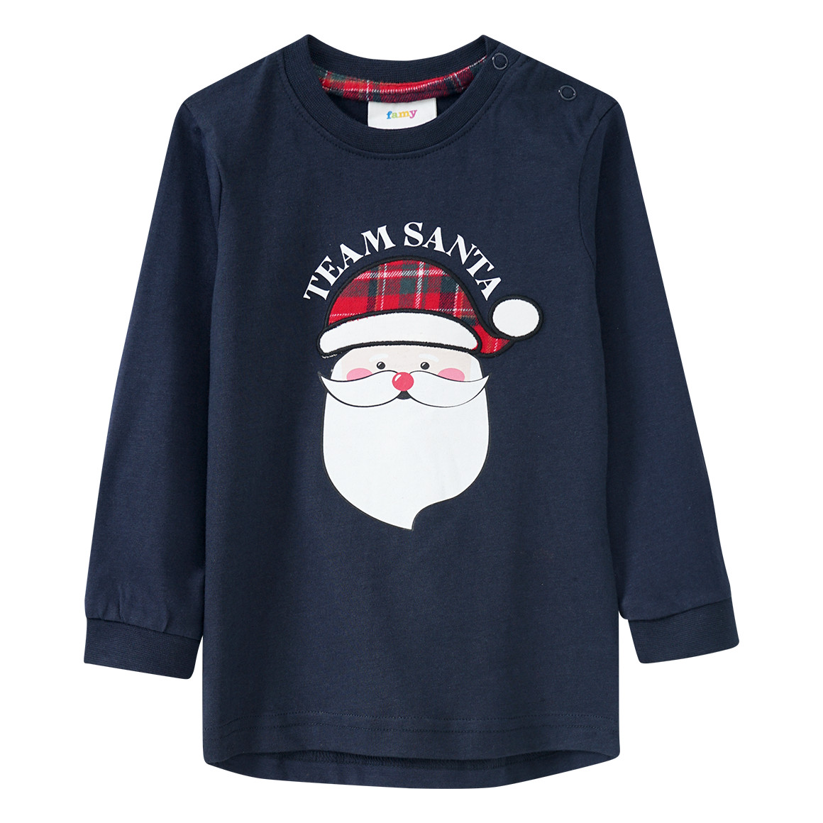 Baby Weihnachtsschlafanzug mit Santa-Motiv dunkelblau / dunkelrot