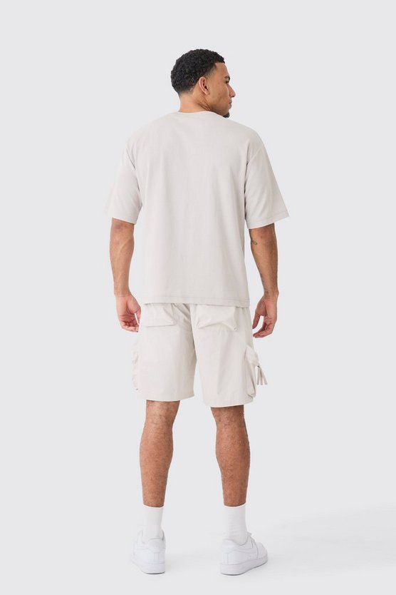 Elasticated Waist Relaxed 3d Cargo Shorts