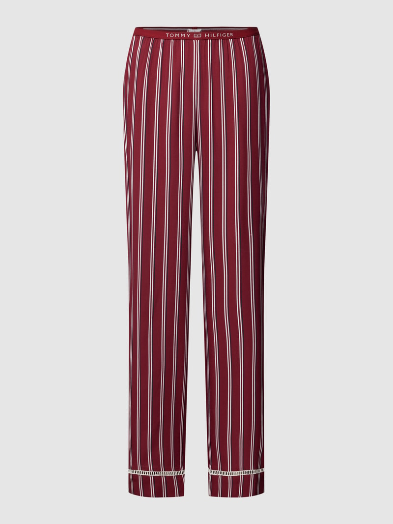 Pyjama-Hose aus Viskose mit Streifenmuster Modell 'TONAL' in bordeaux rot