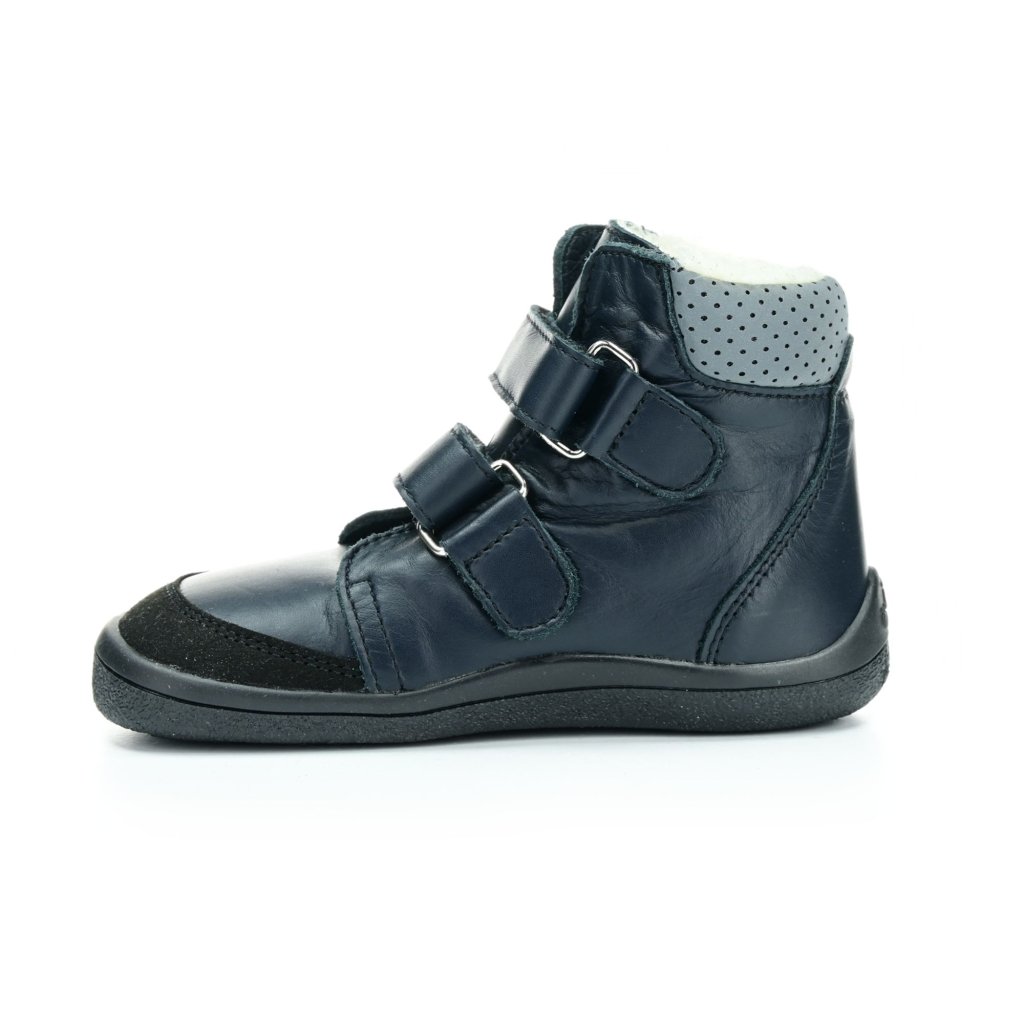 Beda Just Black (BF 0004/W/SO/MK) schwarze Winter-Barfußstiefeletten