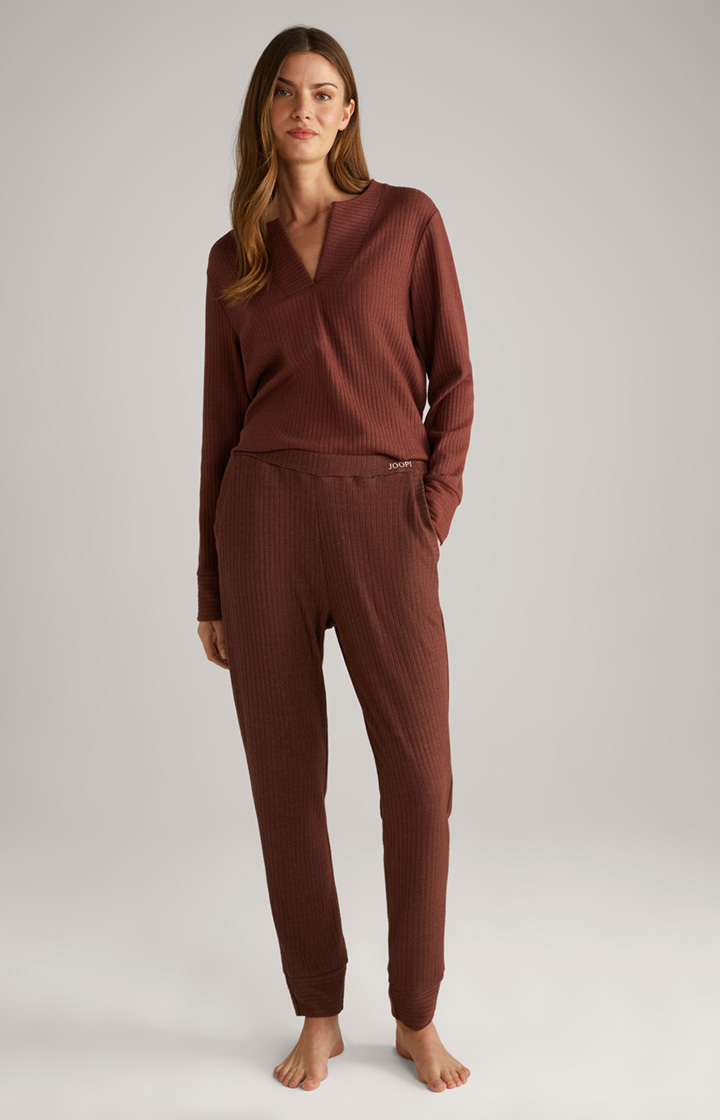 Loungewear Ripp-Joggpants in Coffee