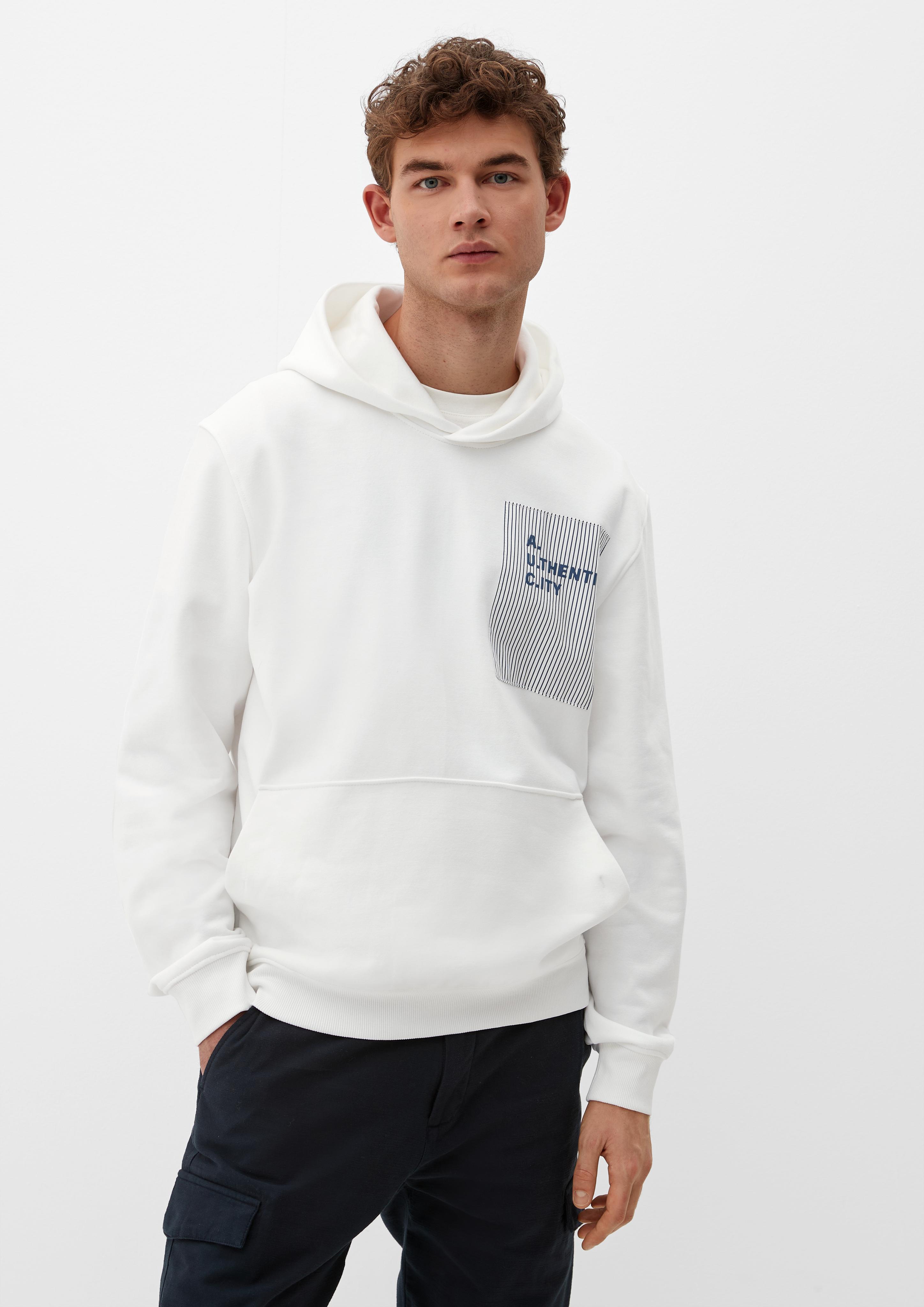 Kapuzenpullover mit Patch und Rubberprint  2129557-01D1