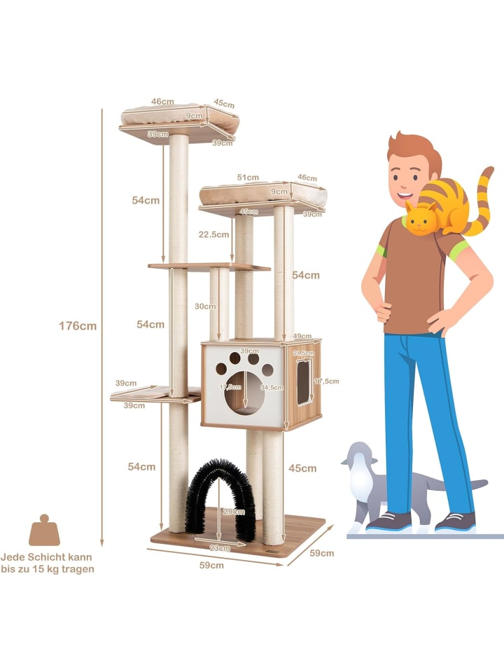 COSTWAY Kratzbaum 176cm in Beige günstig kaufen onesize
