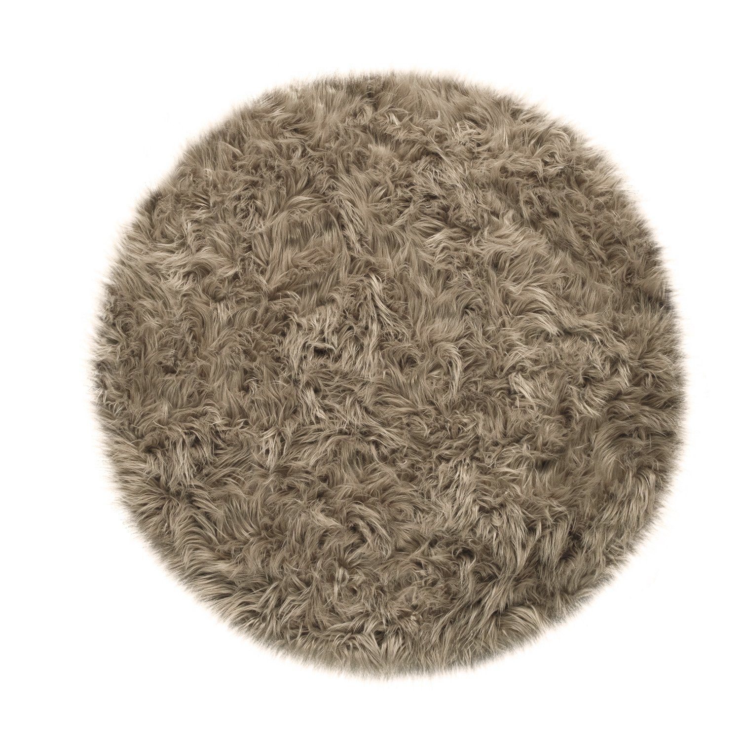 Fellteppich Wohnzimmer Hochflor Teppich Kunst-Fell Design, TT Home, rund, Höhe: 64 mm