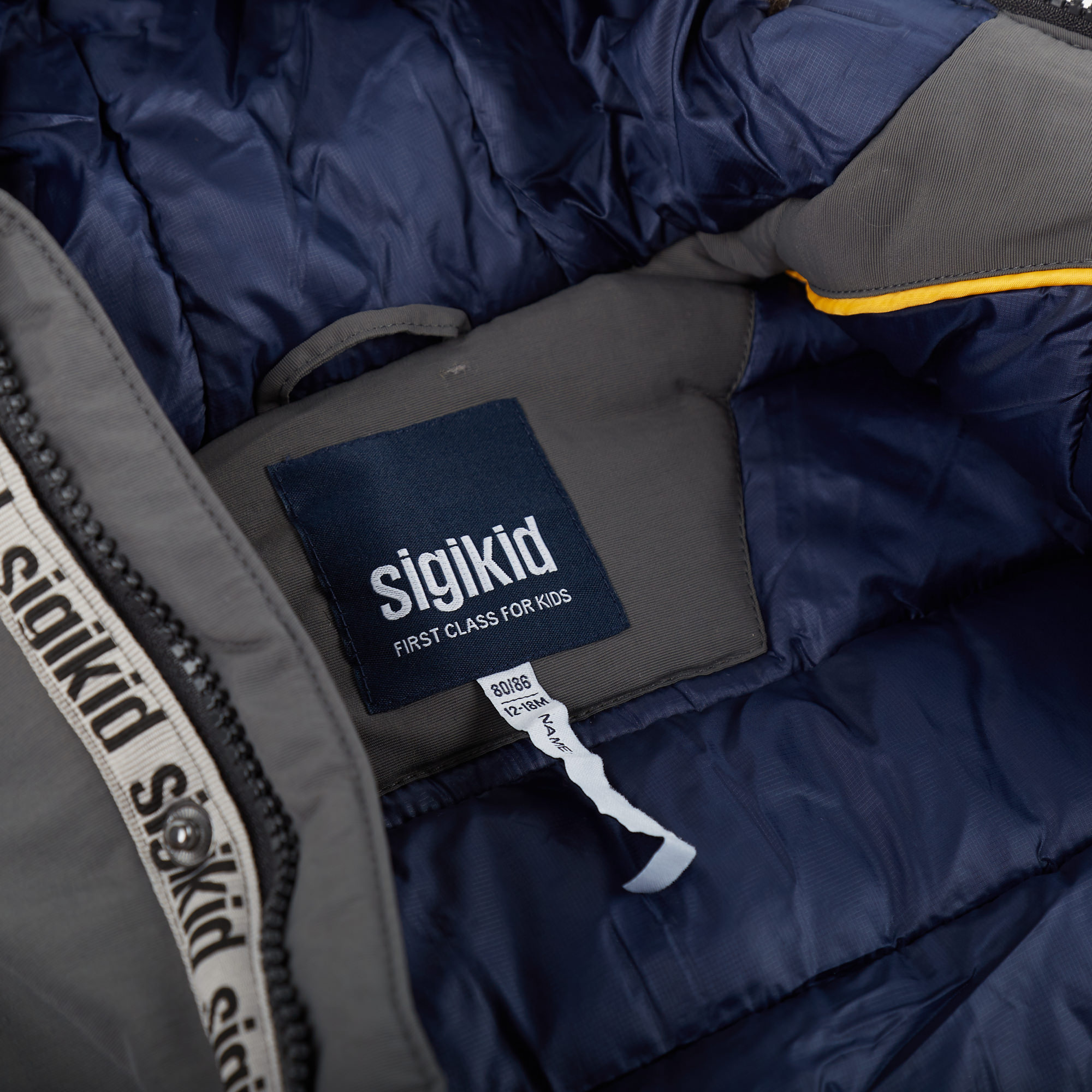 Wattierte Baby Winterjacke in Grau
