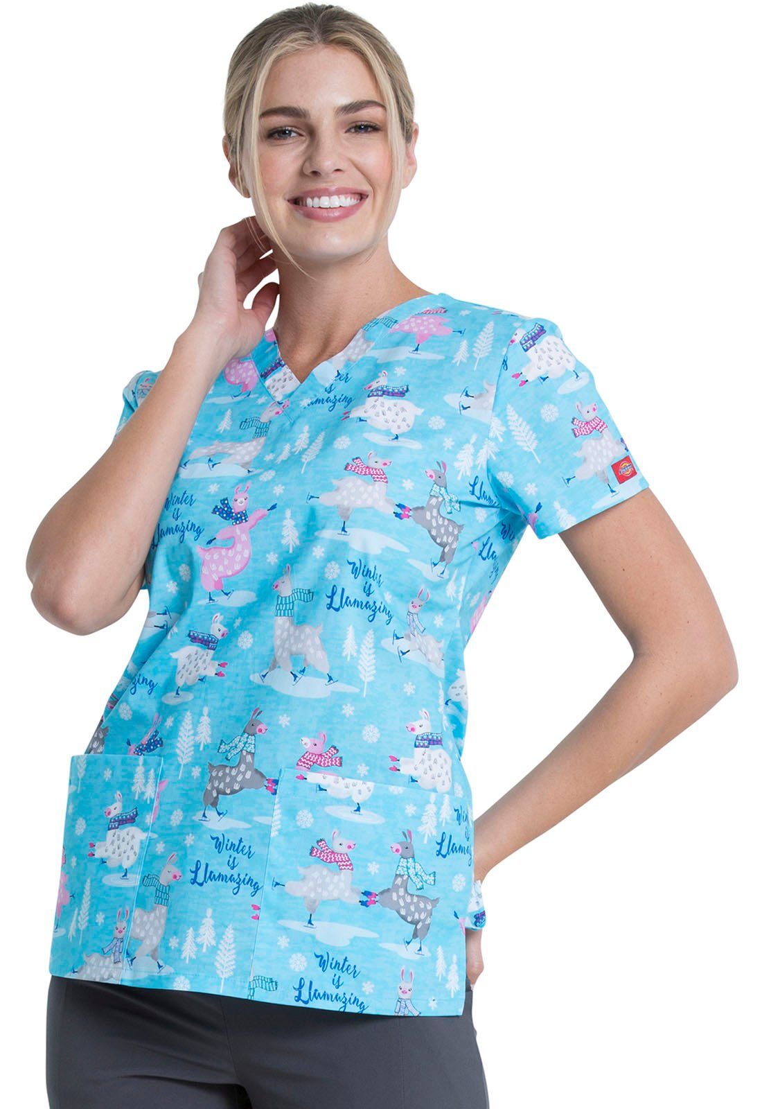 Dickies Funktionsbluse bunt bedruckter Damen Kasack 