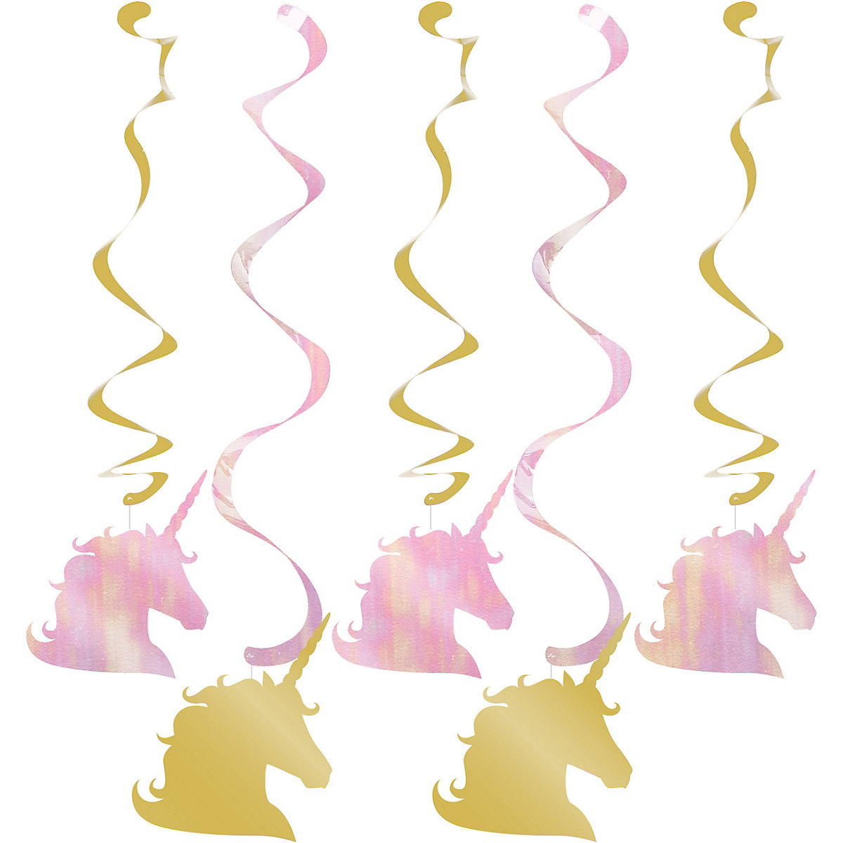 Hängedekoration Goldenes Einhorn, 5-tlg.
