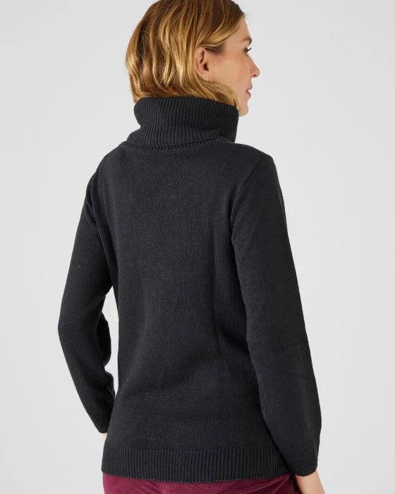 Pull col boule manches longues