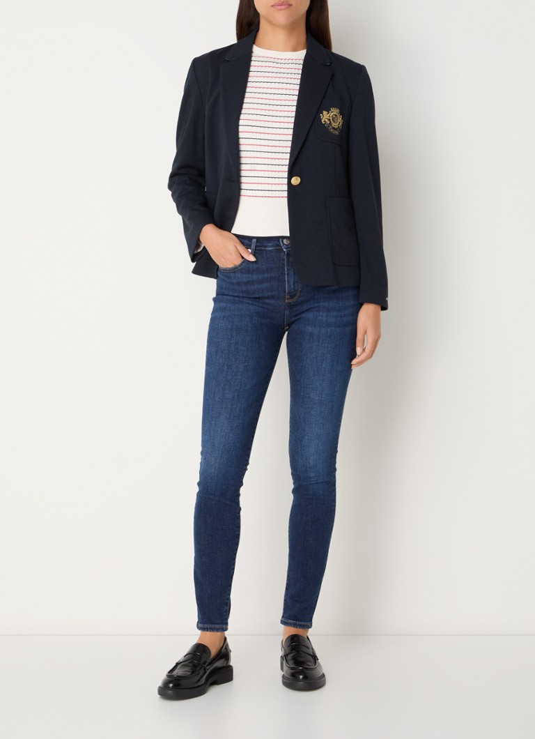Sacou Tommy Hilfiger Heritage din amestec de lână, cu logo brodat și buzunare aplicate.