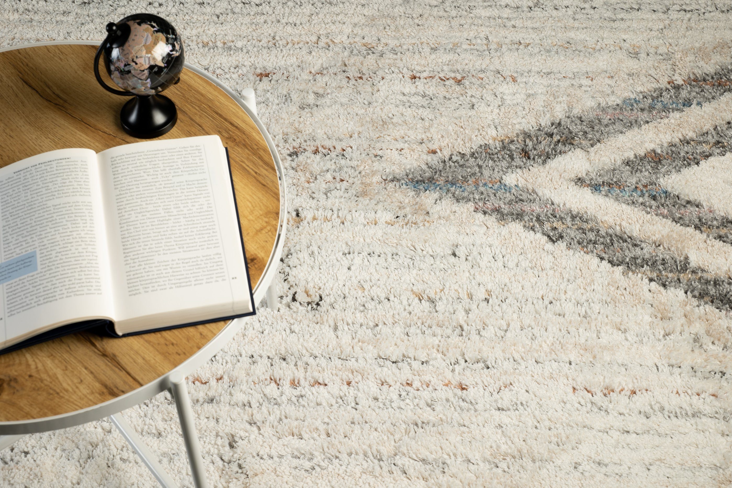 Hochflor-Teppich Vera Handmade-Look, 3D Effekt, Geometrisches Muster, Super Weich, the carpet, Rechteck, Höhe: 30 mm, Wohnzimmer, Schlafzimmer, Fransen, Hochwertig