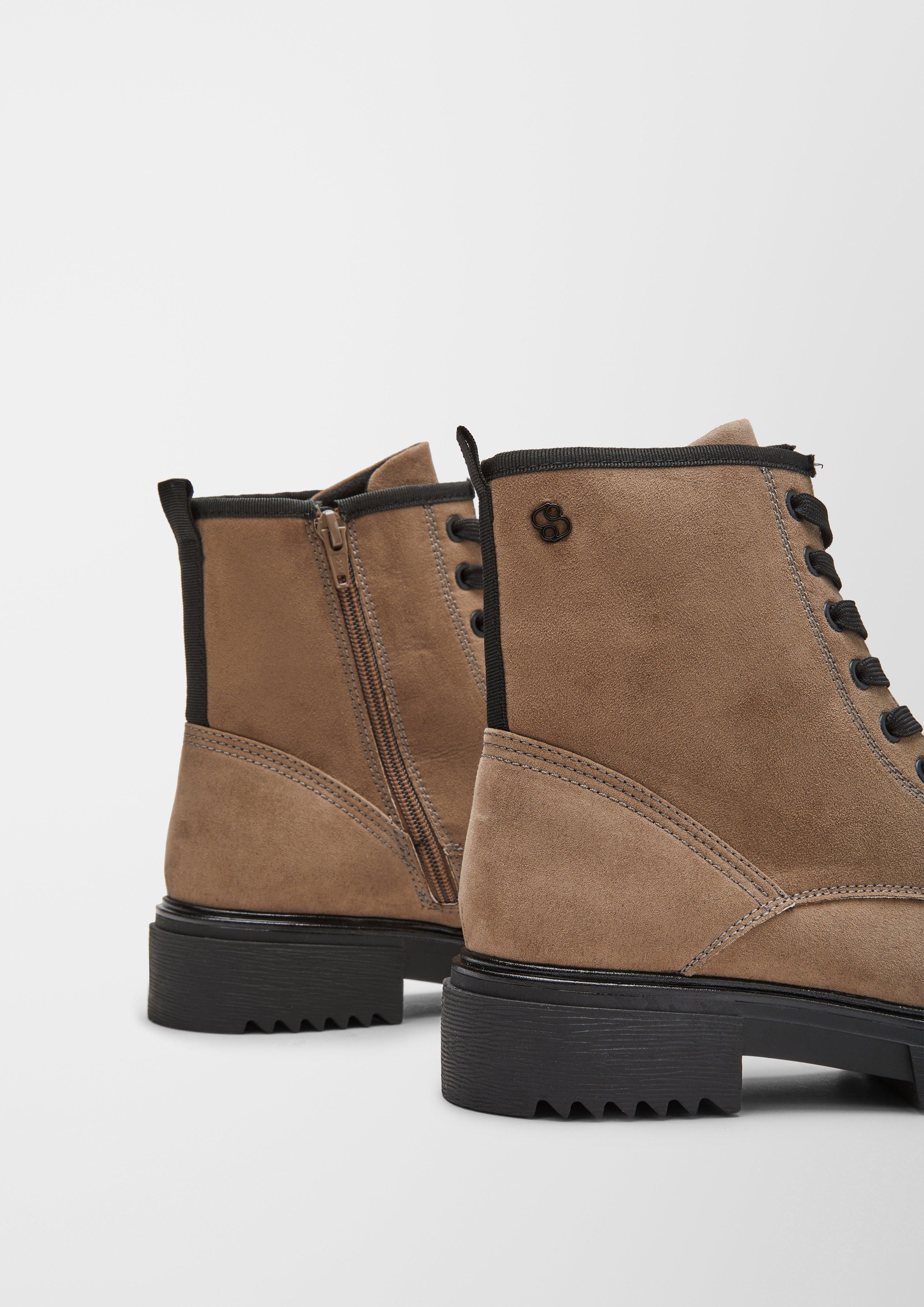 Schnürboots in Veloursleder-Optik  6006462-341