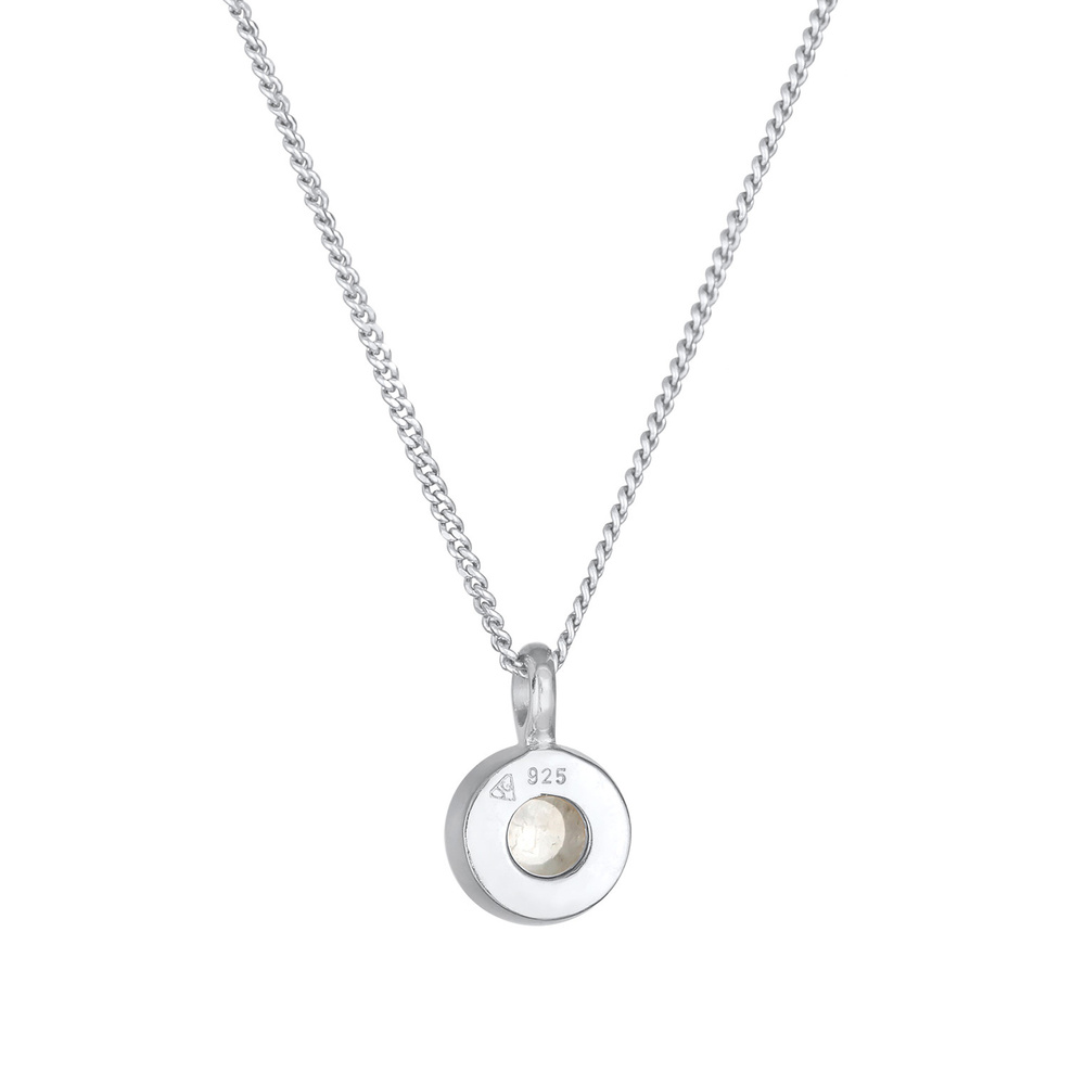 Elli PREMIUM Elli PREMIUM Collier Pendentif Solitaire Femme Classique avec Pierre de Lune en A collier