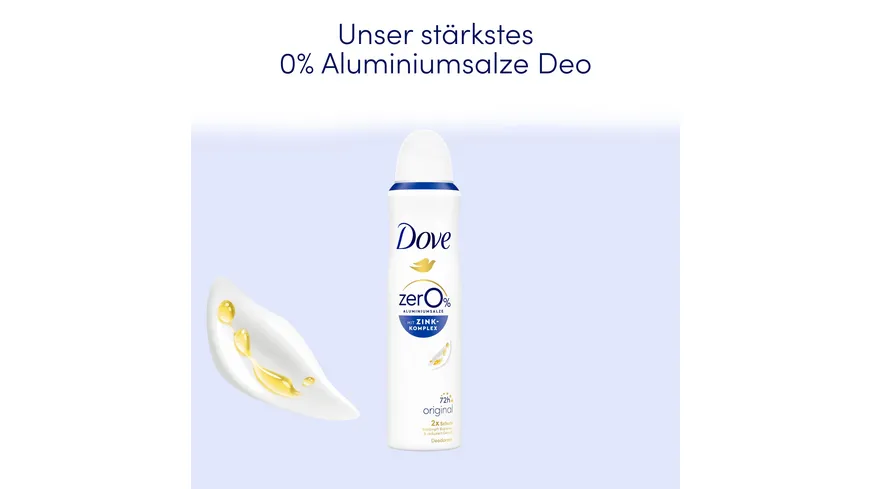 Dove Deodorant-Spray mit Zink-Komplex Original 0% Aluminiumsalze 150 ml