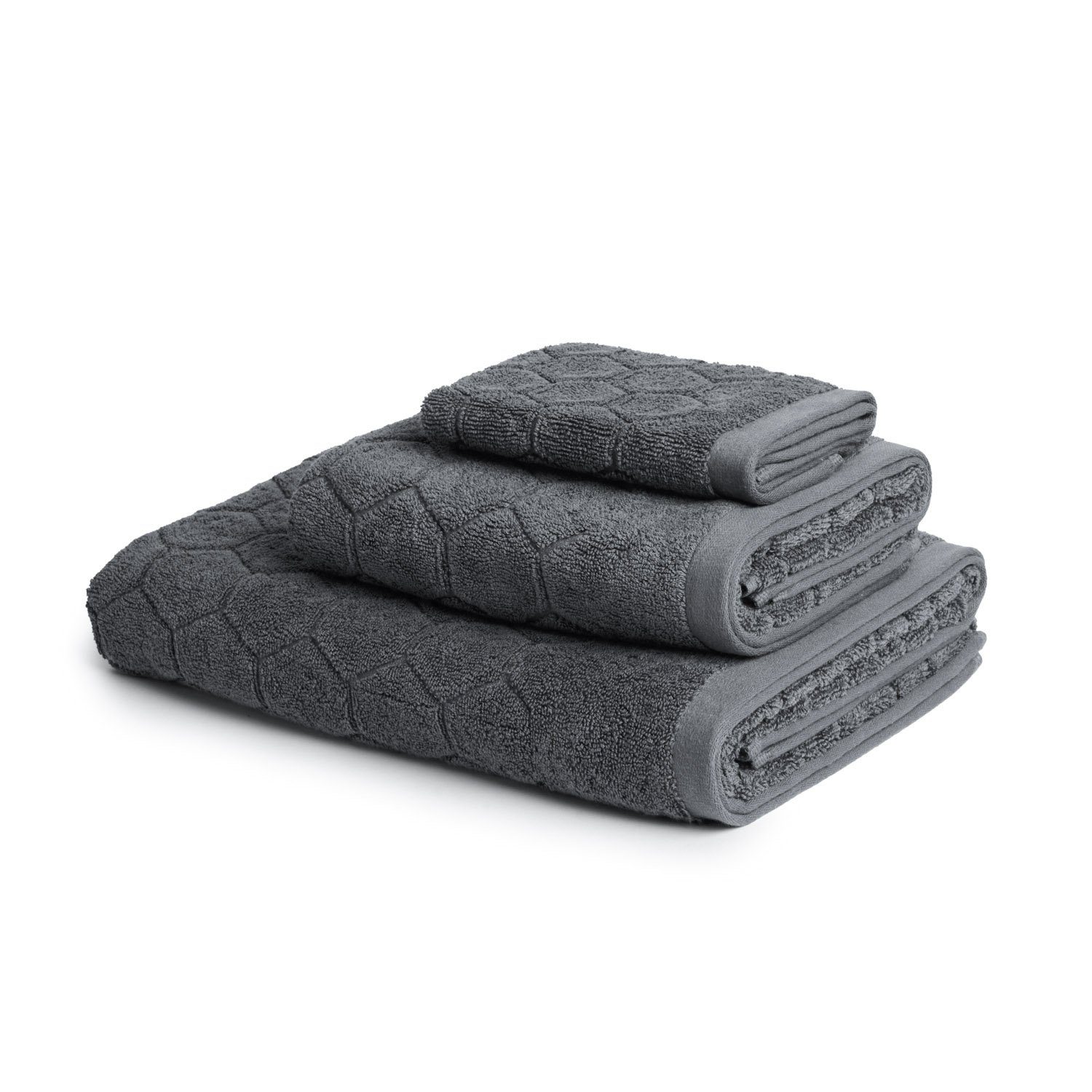 Aymando Handtuch Set Bio, Bio Baumwolle, (Set, 3-tlg), 30x30, 50x90, 70x140 cm Hexagon