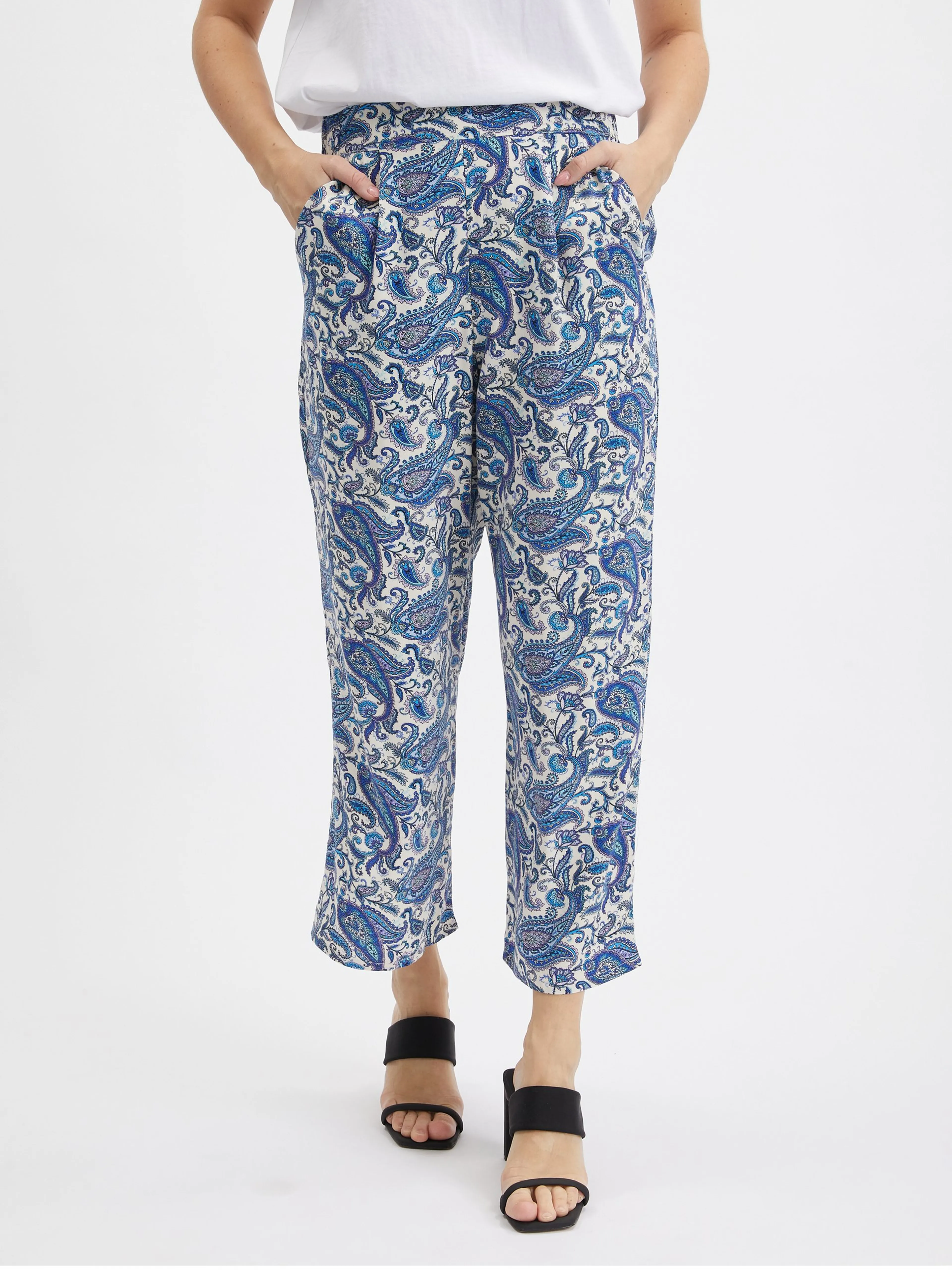Blaue gemusterte Damen-Culottes ORSAY