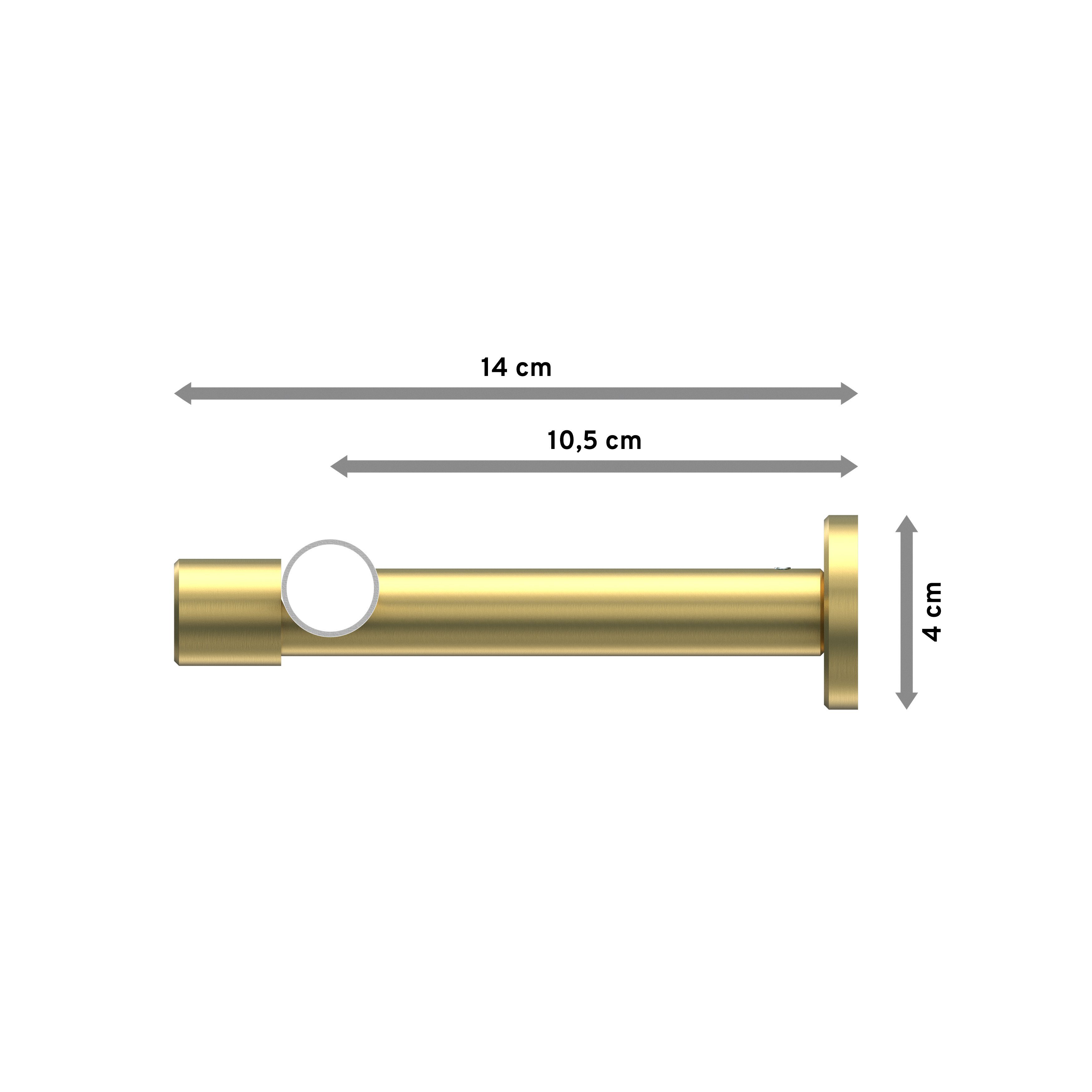 Gardinenstange Prestige Santo, INTERDECO, Ø 20 mm, 1-läufig, Wandmontage, Deckenmontage, Messing-Optik