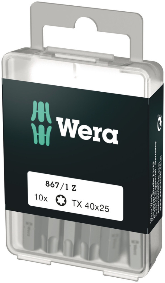 Wera 05072412001 867/1 TORX®-bits DIY, TX 40 x 25 mm, 10 dele