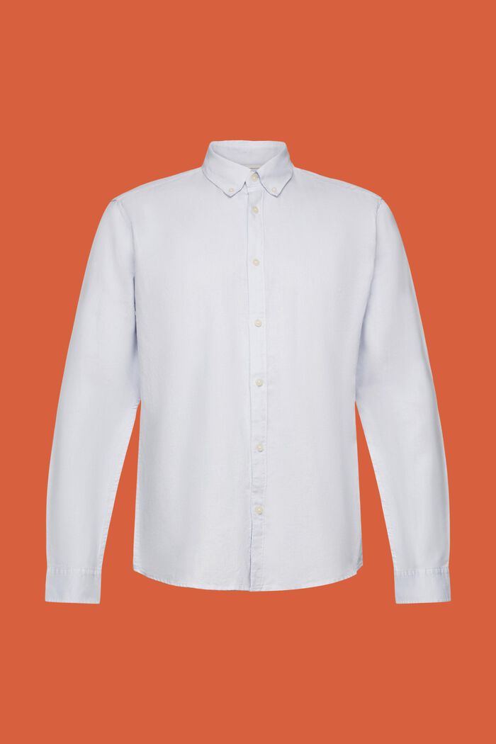 Button-Down-Hemd aus Baumwolle und Leinen