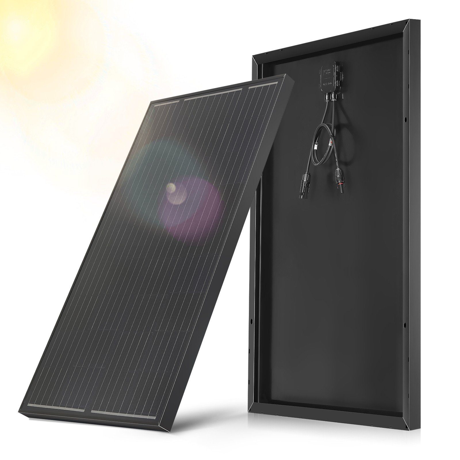 LETGOSPT Solarmodul 100W / 150W 18V Solarmodul Monokristallin Solarpanel Photovoltaik, IP67 Wasserdichte, Ideal zum Aufladen von Batterien Wohnmobil Garte