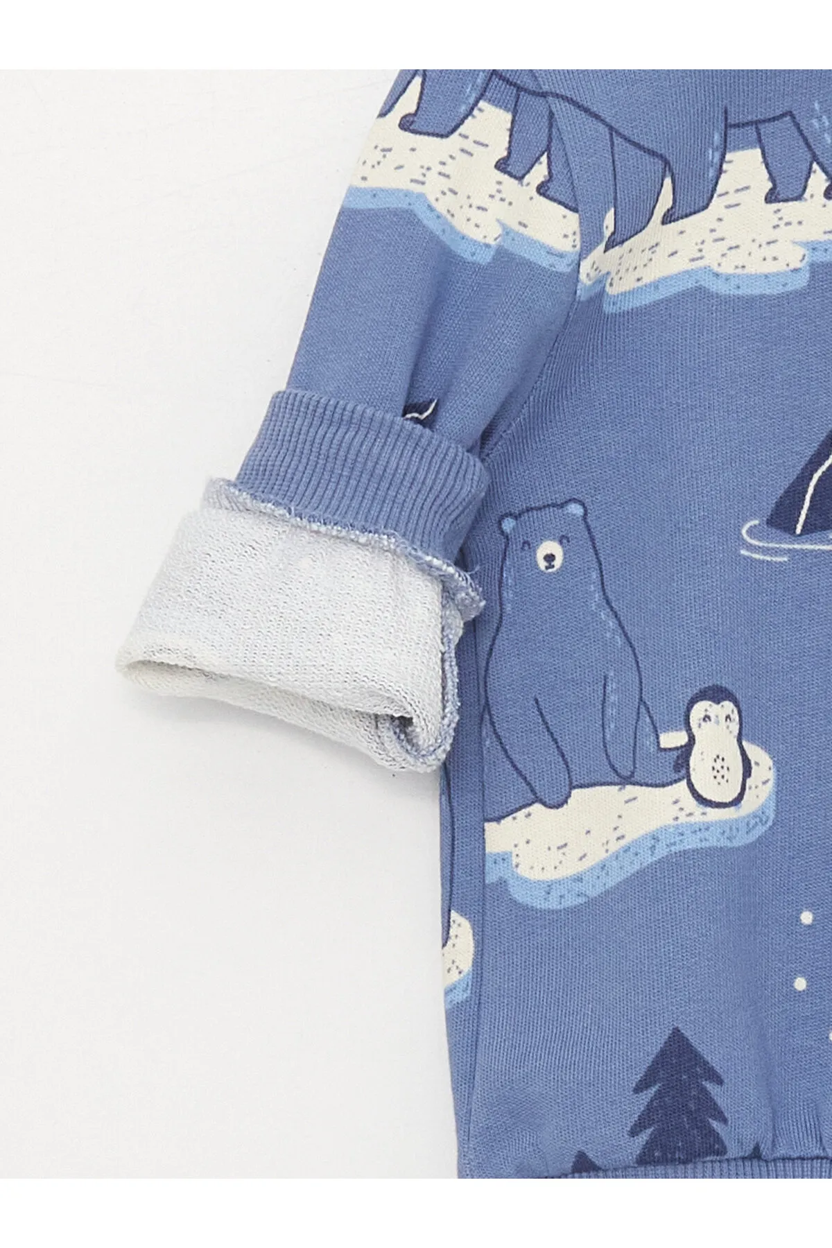 LC Waikiki  2-teiliges Set aus bedrucktem Langarm-Sweatshirt und Jogginghose für Babys mit Rundhalsausschnitt