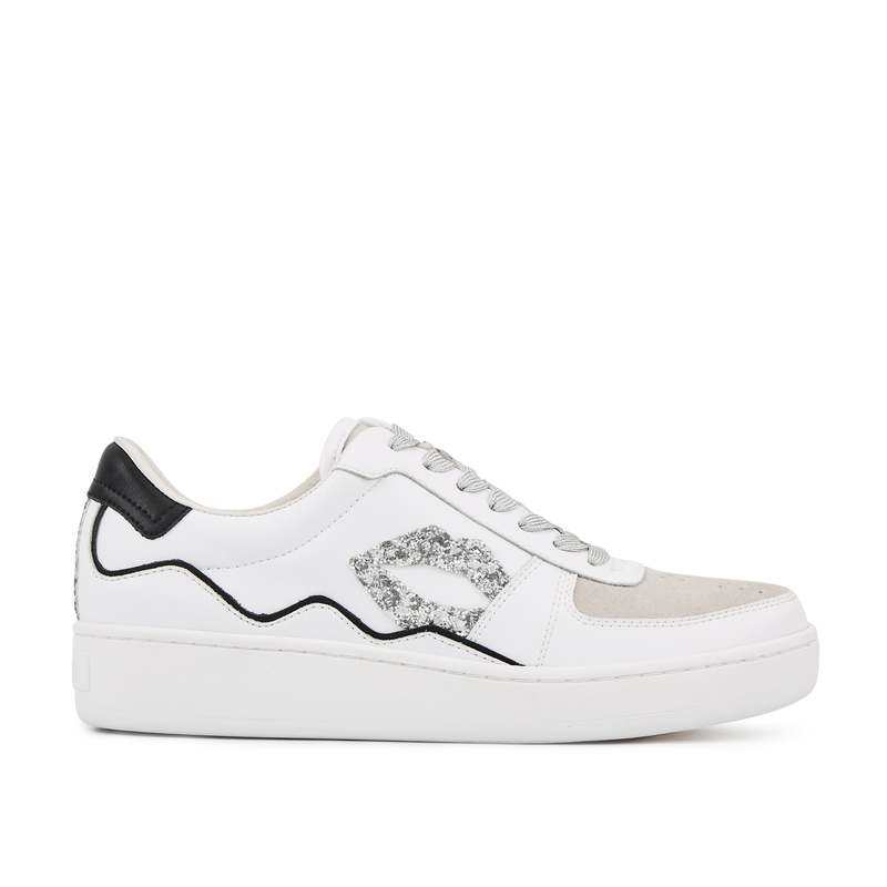 Baskets en cuir Loulou blanc silver