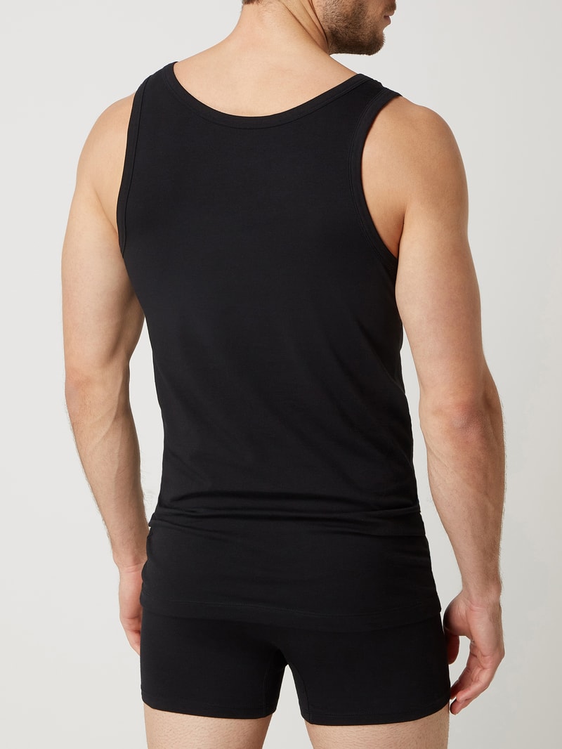 Tanktop mit Stretch-Anteil im 2er-Pack in schwarz