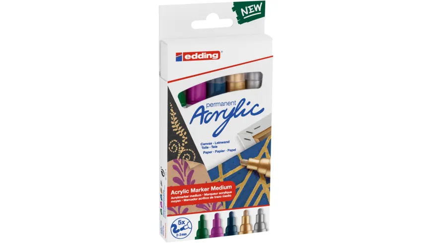 edding Acrylmarker 5100 5er-Set medium festive festive