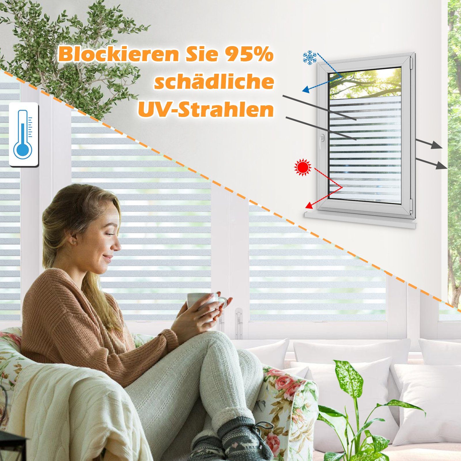 Fensterfolie Fensterfolie Milchglasfolie Sichtschutzfolie Fenster Selbstklebend, Lospitch