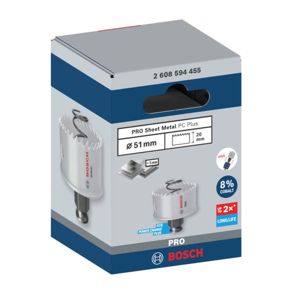 Príslušenstvo Bosch Blue Accessories 2608594455 PRO Sheet Metal PC Plus dierová píla 51 mm