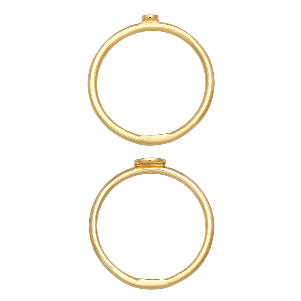 Elli Elli Bague Bagues empilables pour femmes Duo Cercle Plaquette Basic Minimal Timel Bague