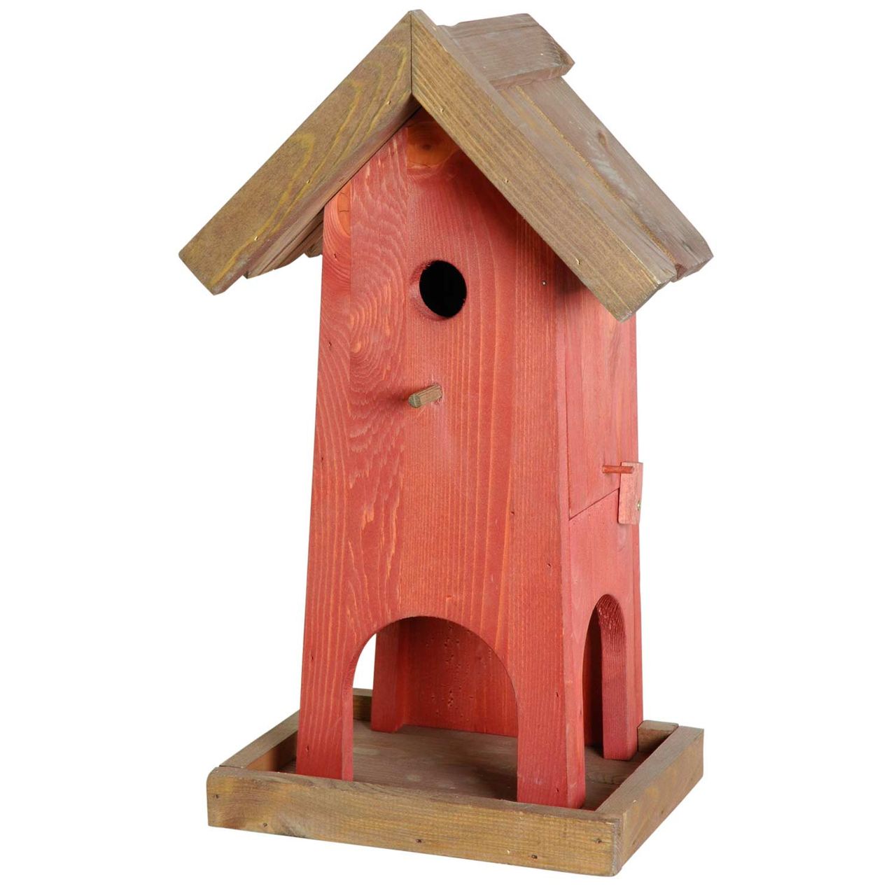 dobar Vogelhaus mit Nistkasten, rot-braun