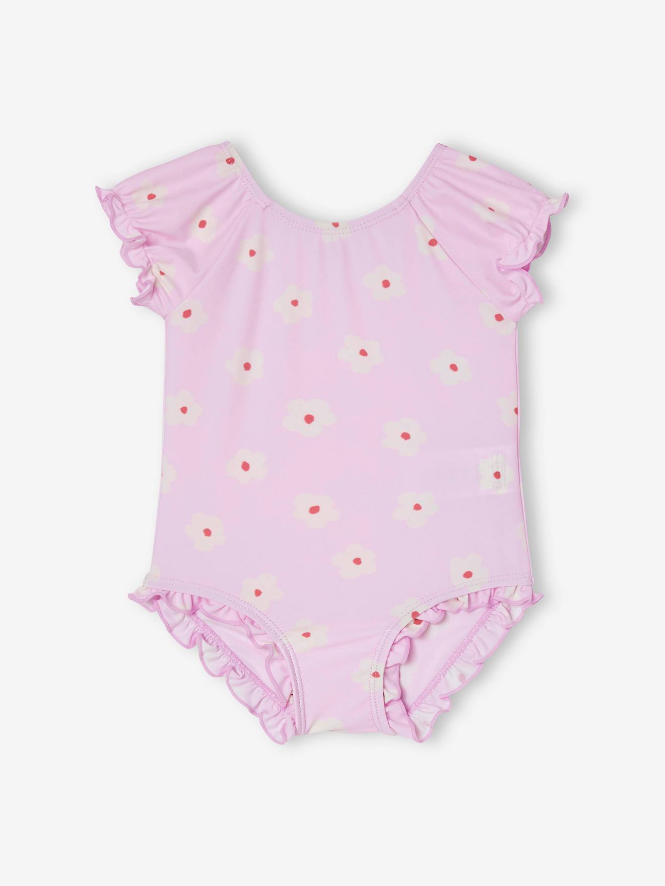 Maillot de bain 1 pièce bébé fille fleurs rose