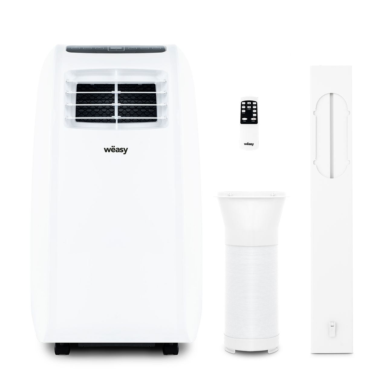 Weasy Wëasy BLIZZ900 Mobiles Klimagerät, Ventilator, Luftentfeuchter, leise, leistungsstark, 2 Geschwindigkeitsstufen, Haus, Büro, Schlafzimmer, Energieeffizienzklasse A, weiß