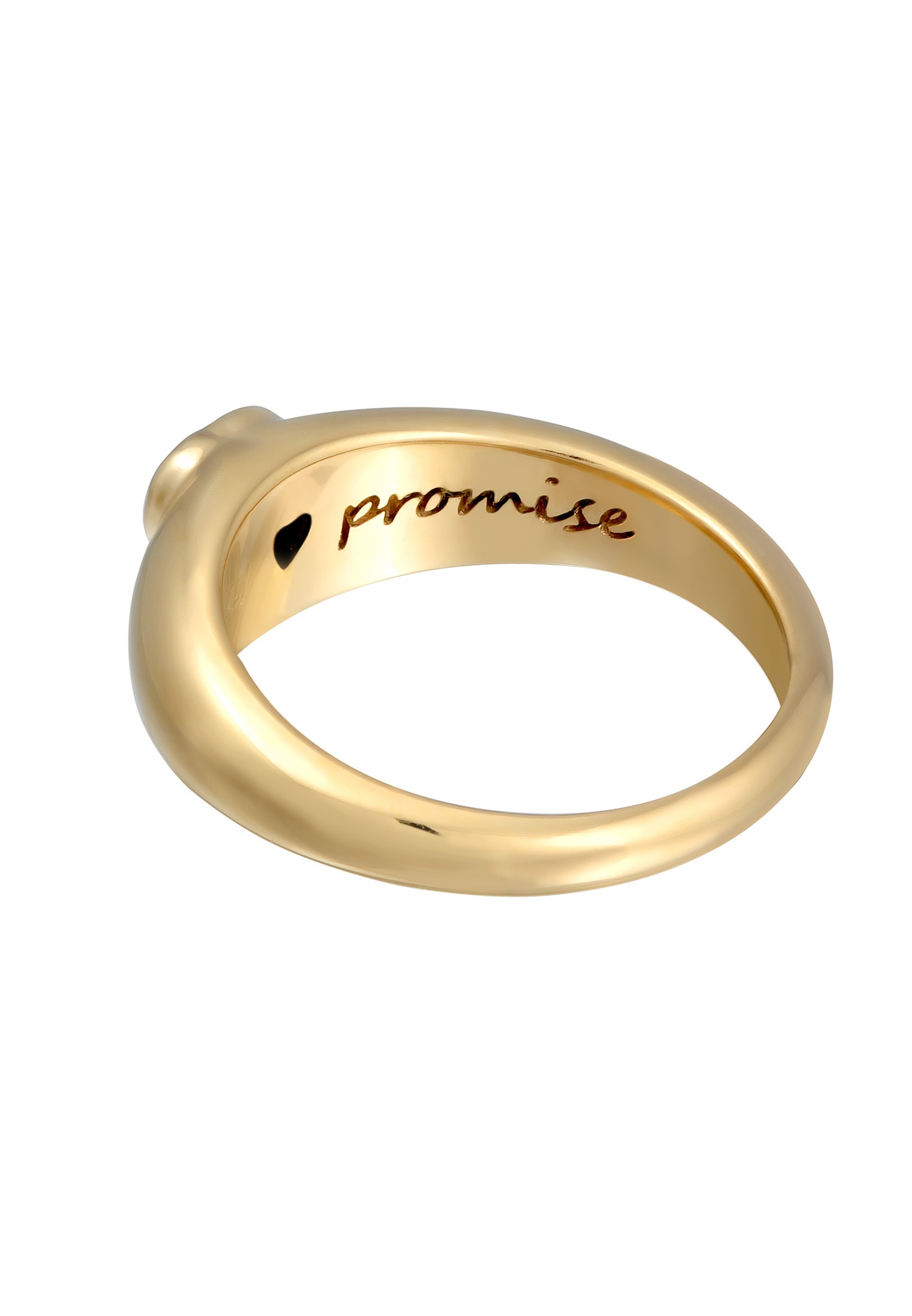 Anillo de mujer Elli con diseño de corazón y circonita cúbica en plata de ley 925 chapada en oro.