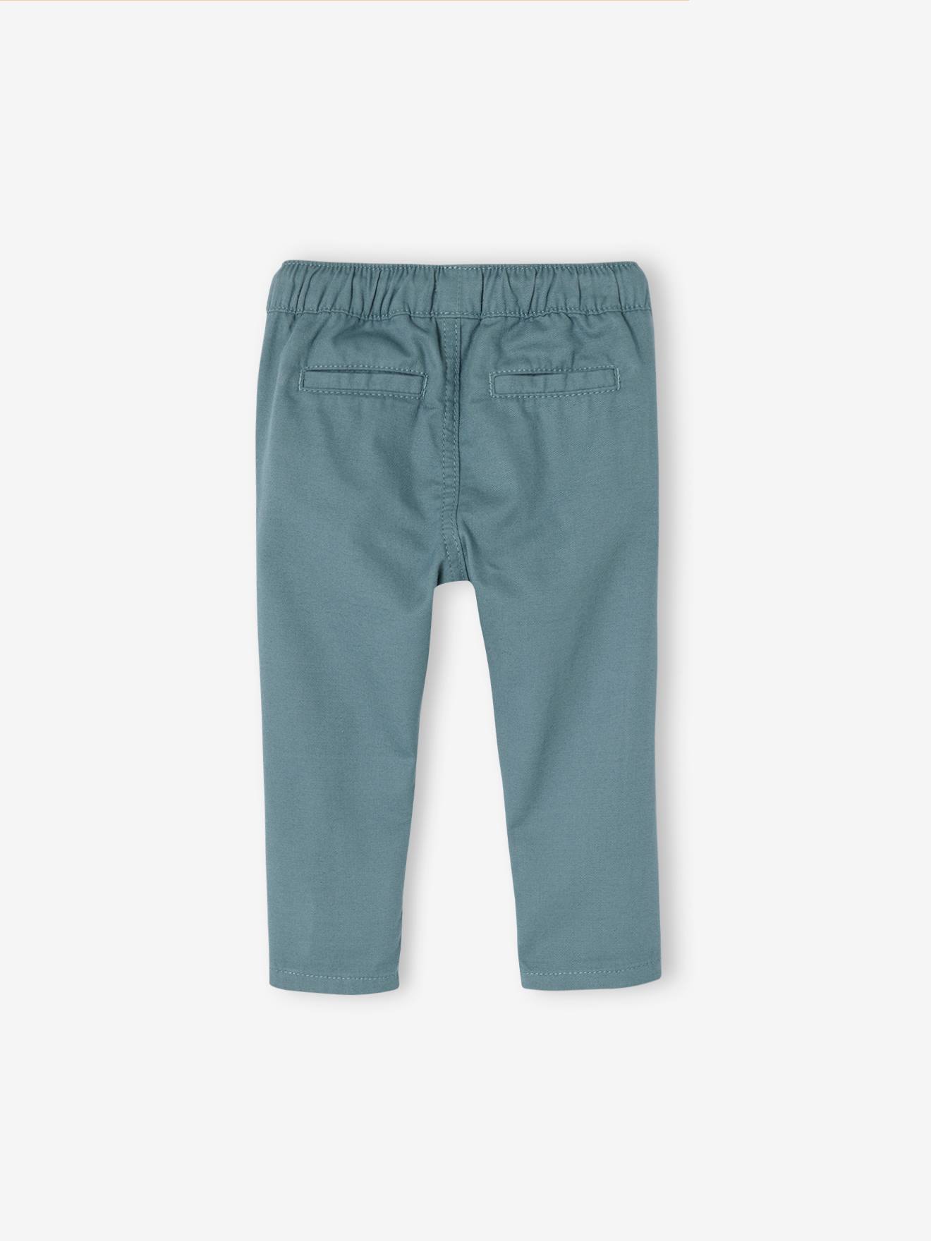 Vertbaudet Jungen Baby Stoffhose, Dehnbund Oeko-Tex - himmelblau