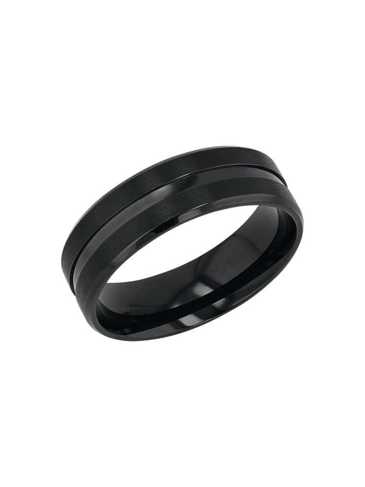 Amor Ring Edelstahl, IP Schwarz in Schwarz günstig kaufen