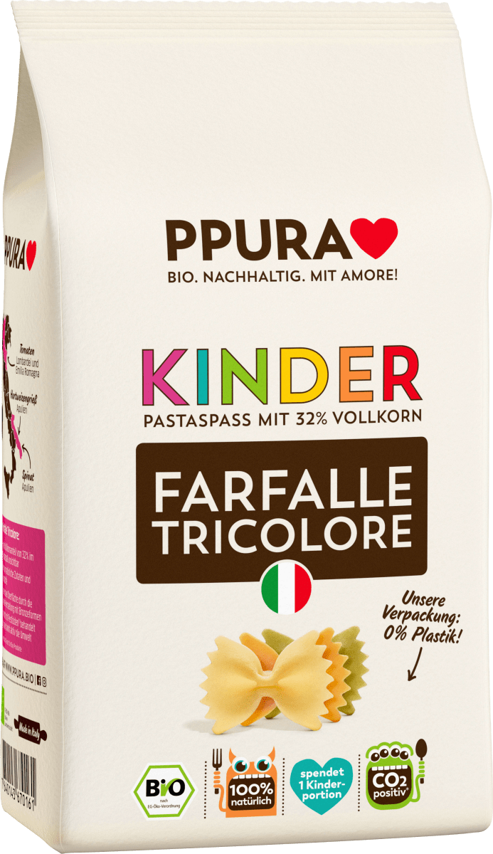 Nudeln, Farfalle tricolore für Kinder, 500 g