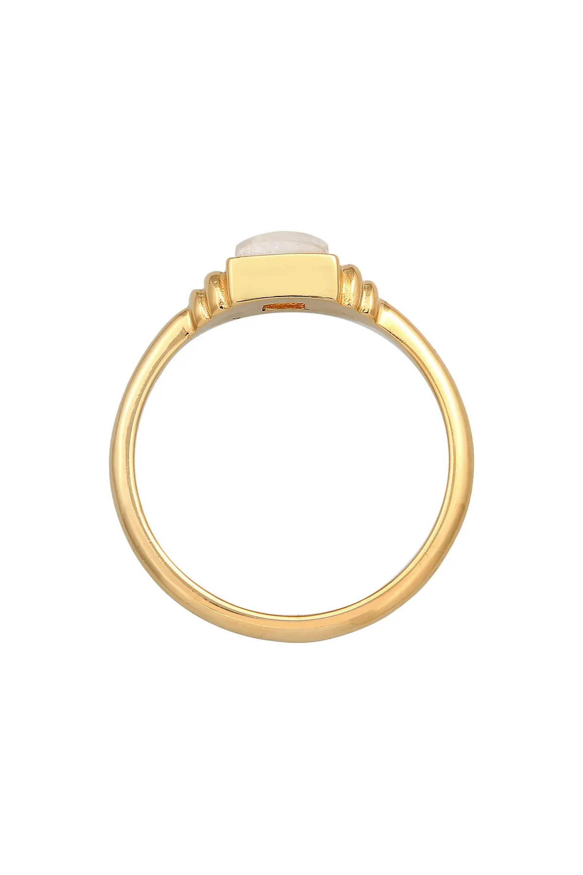 ELLI  Ring Mondstein Quadrat Vintage 925 Silber