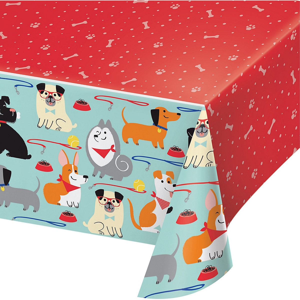 Party-Tischdecke Hunde, Kunststoff, 137 x 259 cm