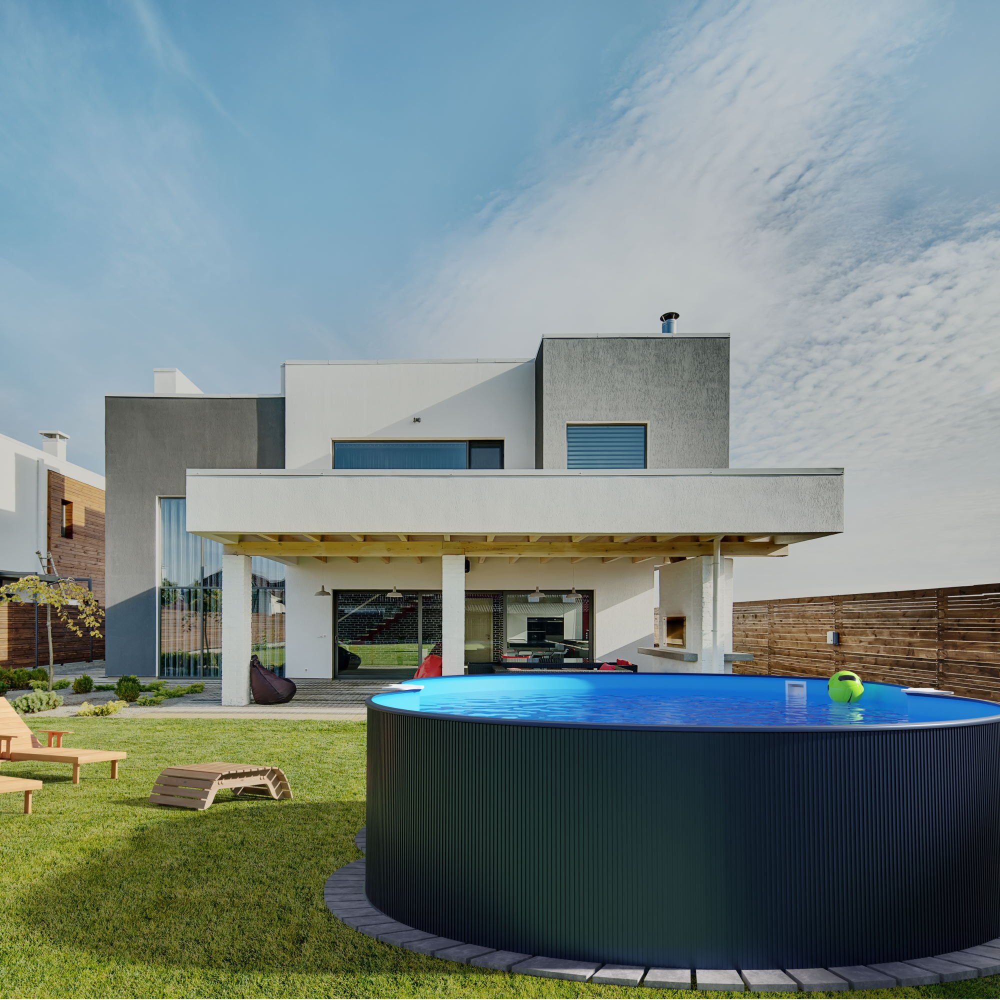 Planet Pool Achtformpool Stahlwandpool achtform 470x300x120 cm, Stahl 0,4 m (Einzelbecken), verzinkte Stahlwand