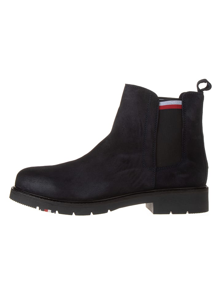 Tommy Hilfiger Shoes Leder-Chelsea-Boots in Dunkelblau günstig kaufen 44