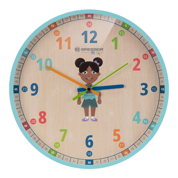 Kinder-Wanduhr, hellblau
